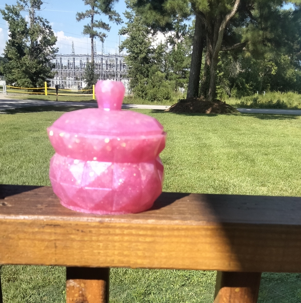 Pink Sparkling Decorative Jar with Lid